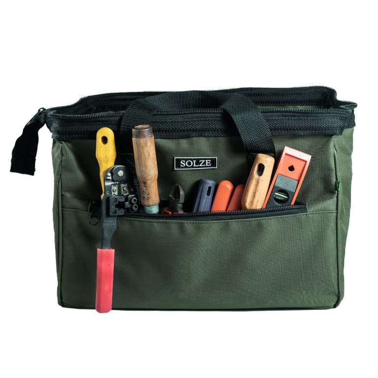 Bolsa de lona, mala para ferramentas eletricista com fundo reforçado SOLZE