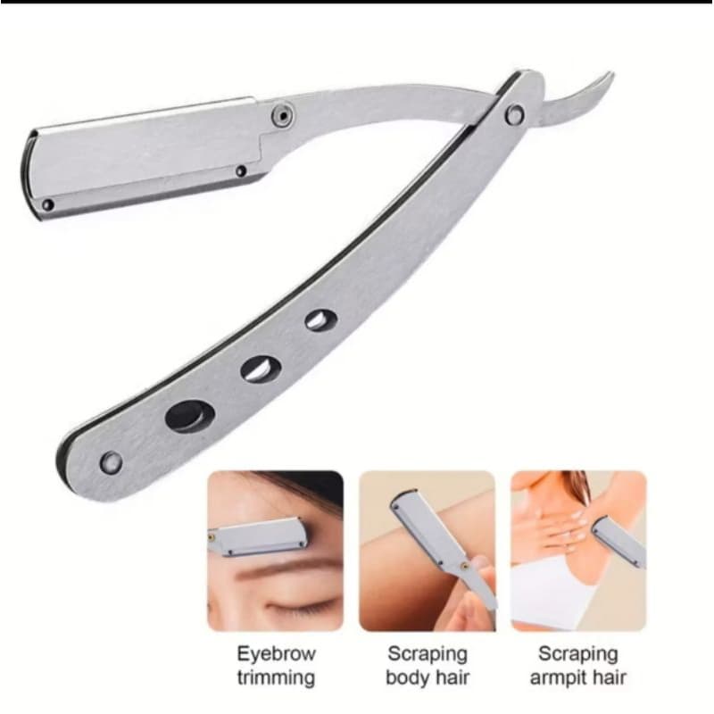 Navalha de Barbear Profissional Em Aço Inox Navalhete Para Barba Com 1Lâminas  15548