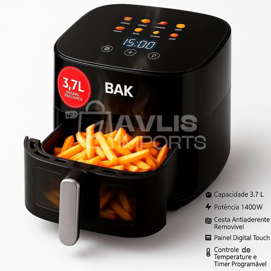 Fritadeira Elétrica Air Fryer Digital 3,7l 1400w Bak