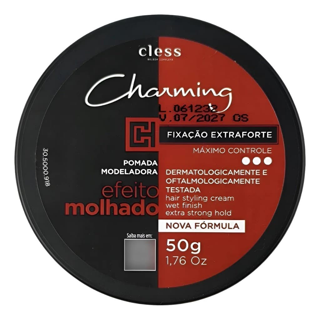 Pomada Modeladora Extra Forte Efeito Molhado Vermelho Cless