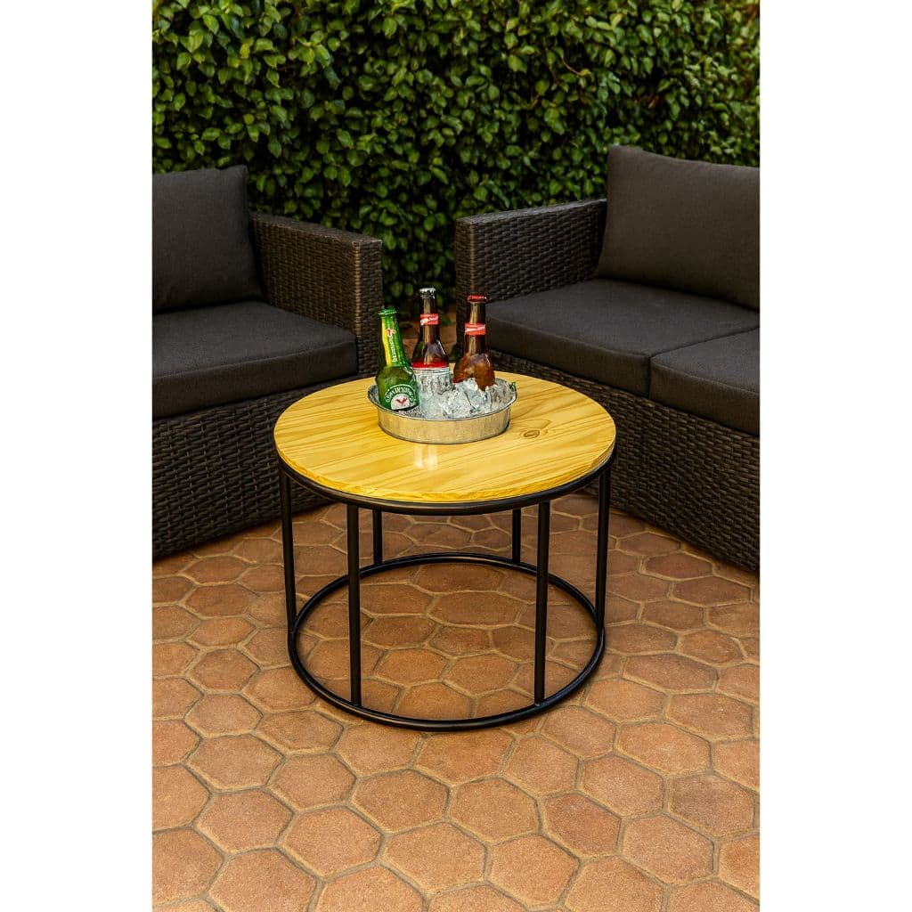 Mesa De Centro Balde Gelo Champanheira Bebidas Coller Bistrô