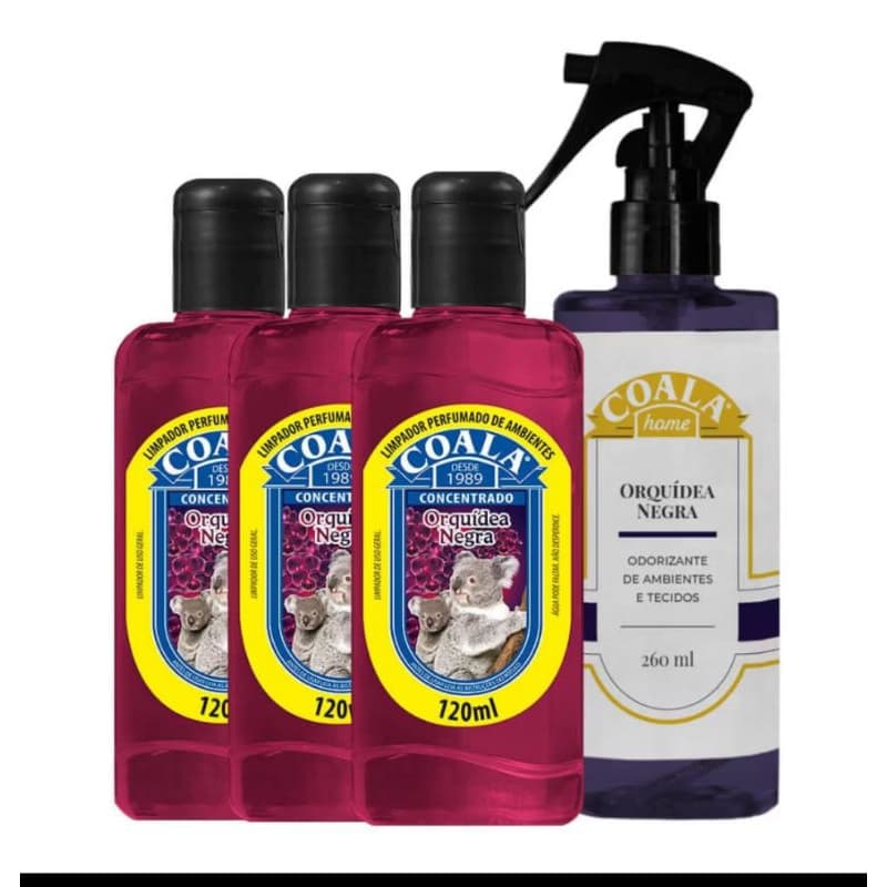 Kit Coala Orquídea Negra Limpador 120ml + Home Spray 260ml