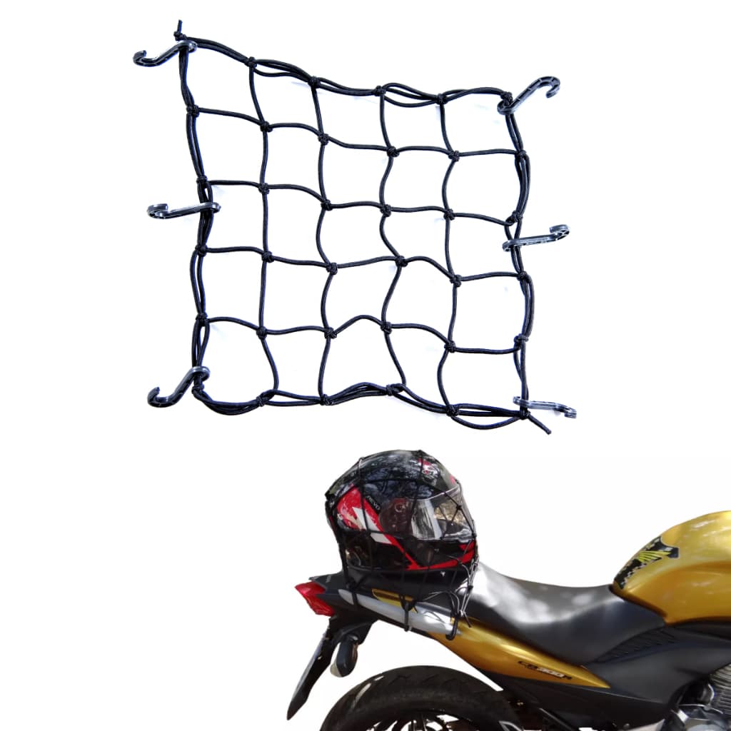 Rede Elástica Para Moto Capacete Bagageiro Redinha 35x35 Cm