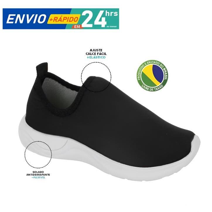 Tênis Infantil Meia Masculino e Feminino Casual Escolar Calce Fácil Menino e Menina Sem Cadarço Leve