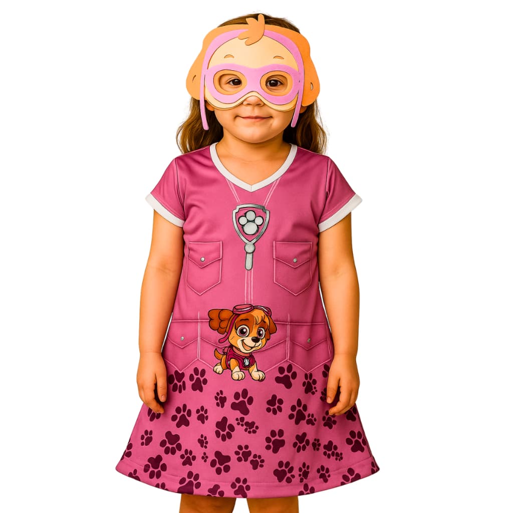 Roupa Feminina Fantasia Infantil Da Skye Patrulha Canina