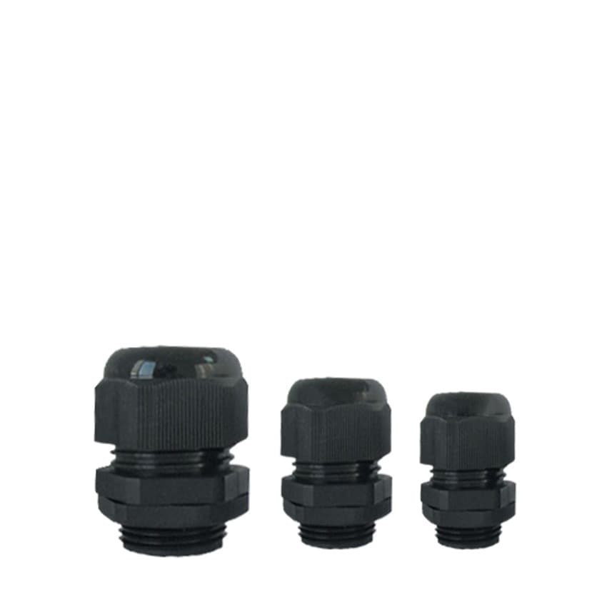Kit 10 Prensa Cabo 3 a 7mm Pg7 Preto Ip68 1/4  - 10 peças
