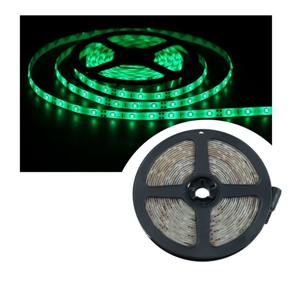 Fita LED 3528 Verde 5m 60LED/m IP65 12V P4 Dupla Face