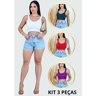 kit 3 Croppeds sortido - com bojo.