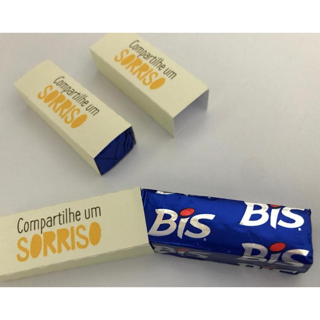 50 capas para chocolate BIS unitário personalizado ** sem chocolate**