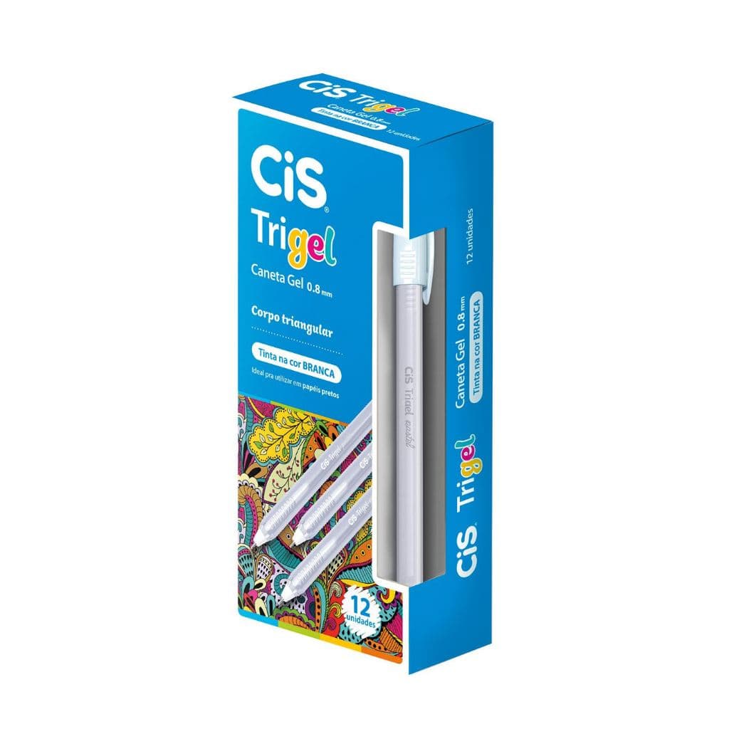 Caneta Gel Cis Trigel Branca Caixa com 1,3,6 ou 12 Unidades - Cis