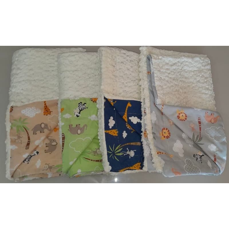 Coberdrom Bebê Sherpa Dupla Face Estampas