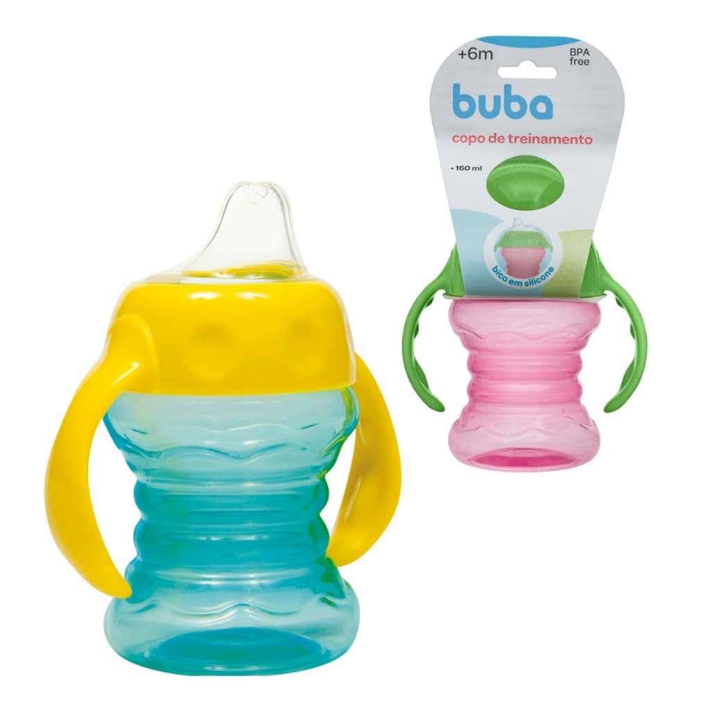 Copo de Treinamento para Bebê com Alça Buba Bico de Silicone Copo para Menino e Menina