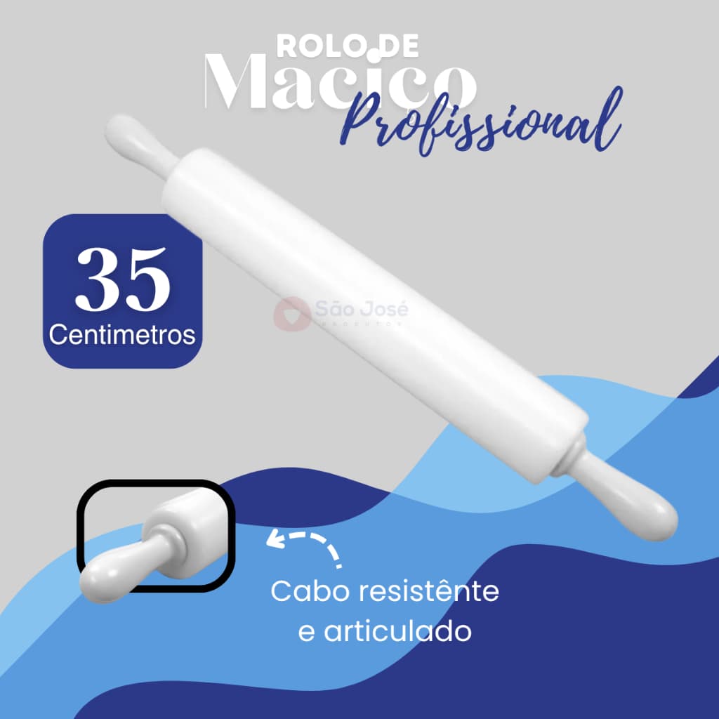 Rolo Giratório Maciço 35cm Em Polietileno Linha Profissional