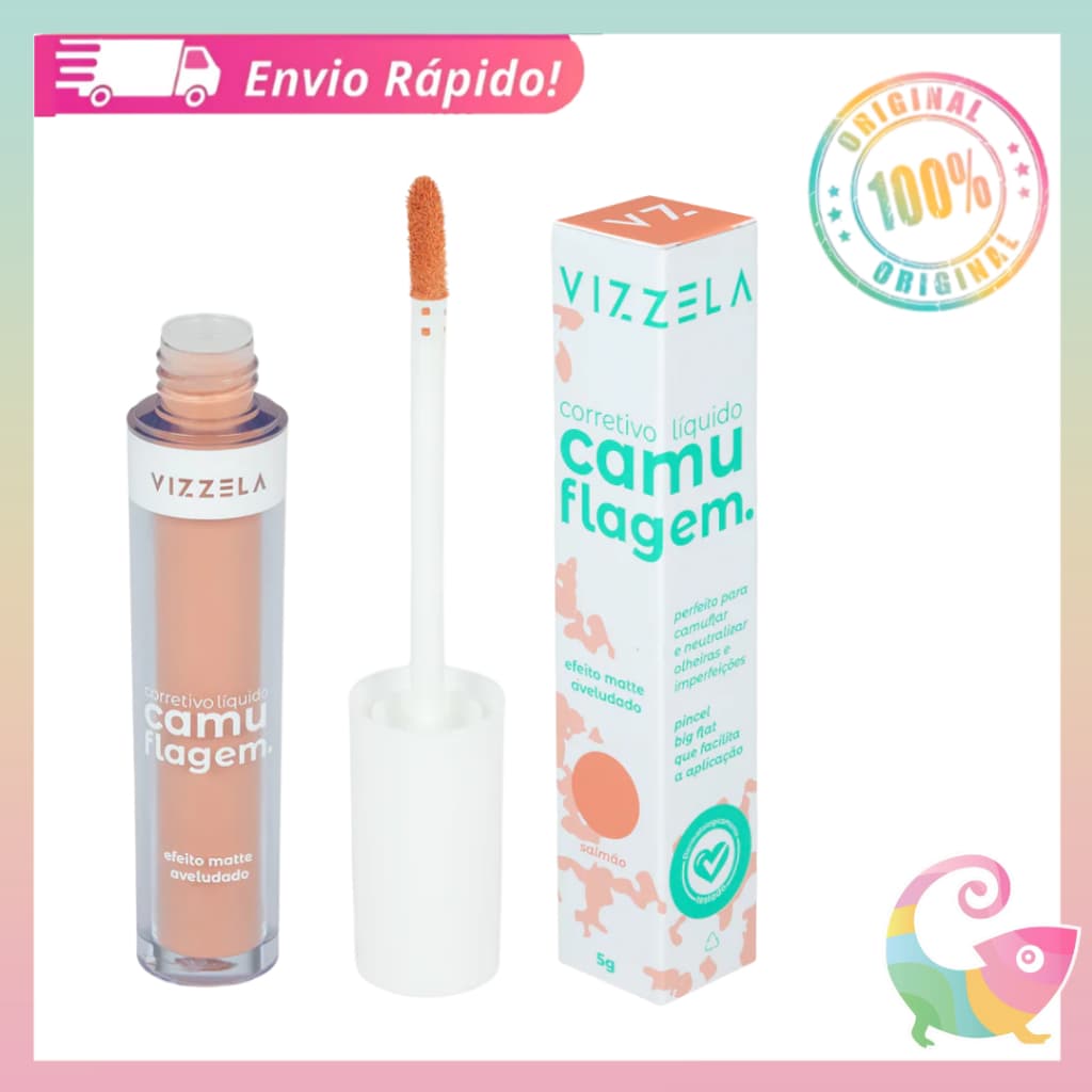 Corretivo Líquido Vizzela Camuflagem - Cor Salmão