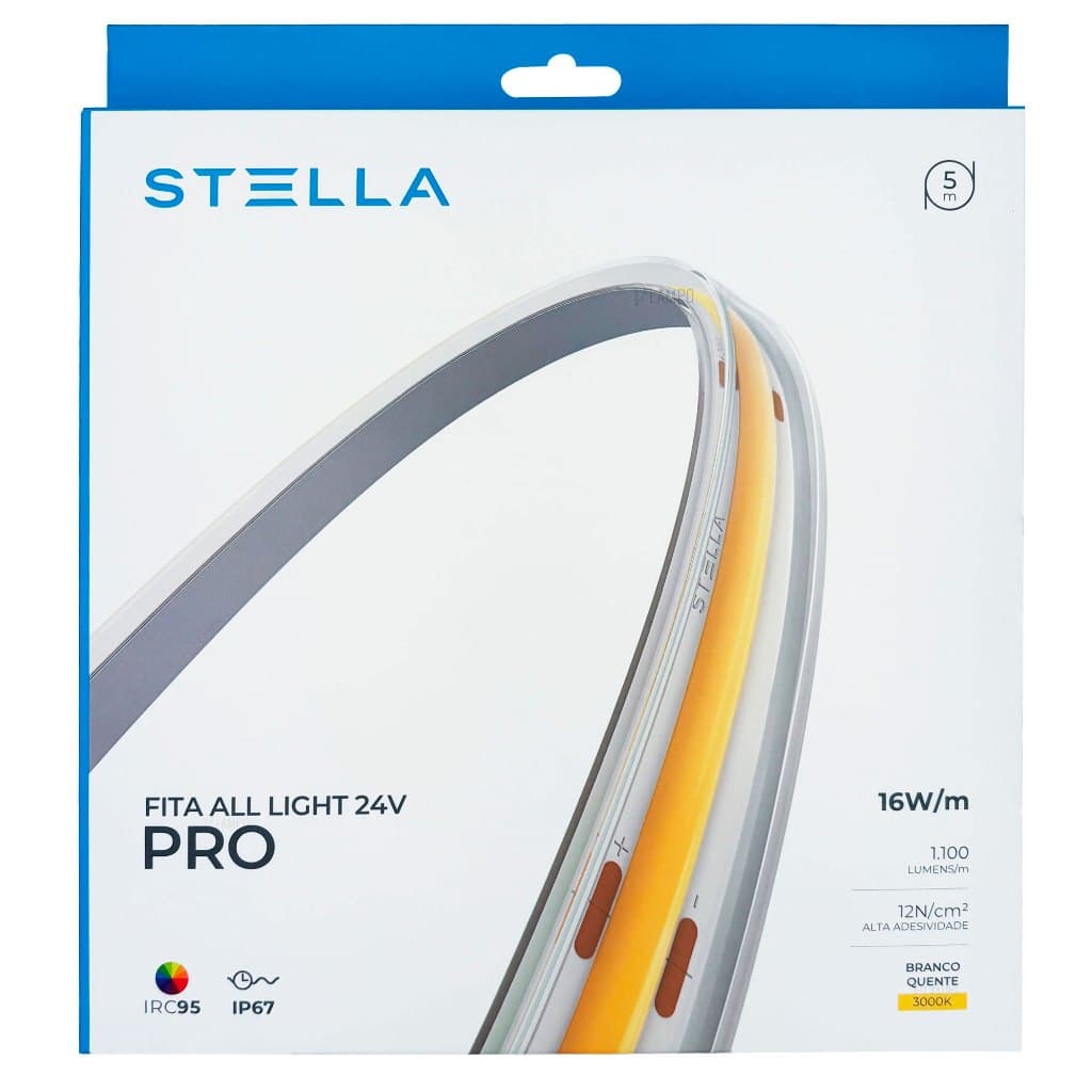 Fita LED Stella All Light 24V 16W 3000K IP67 IRC95 Externa Sanca Móveis Decorativa STL24878/30 Geral
