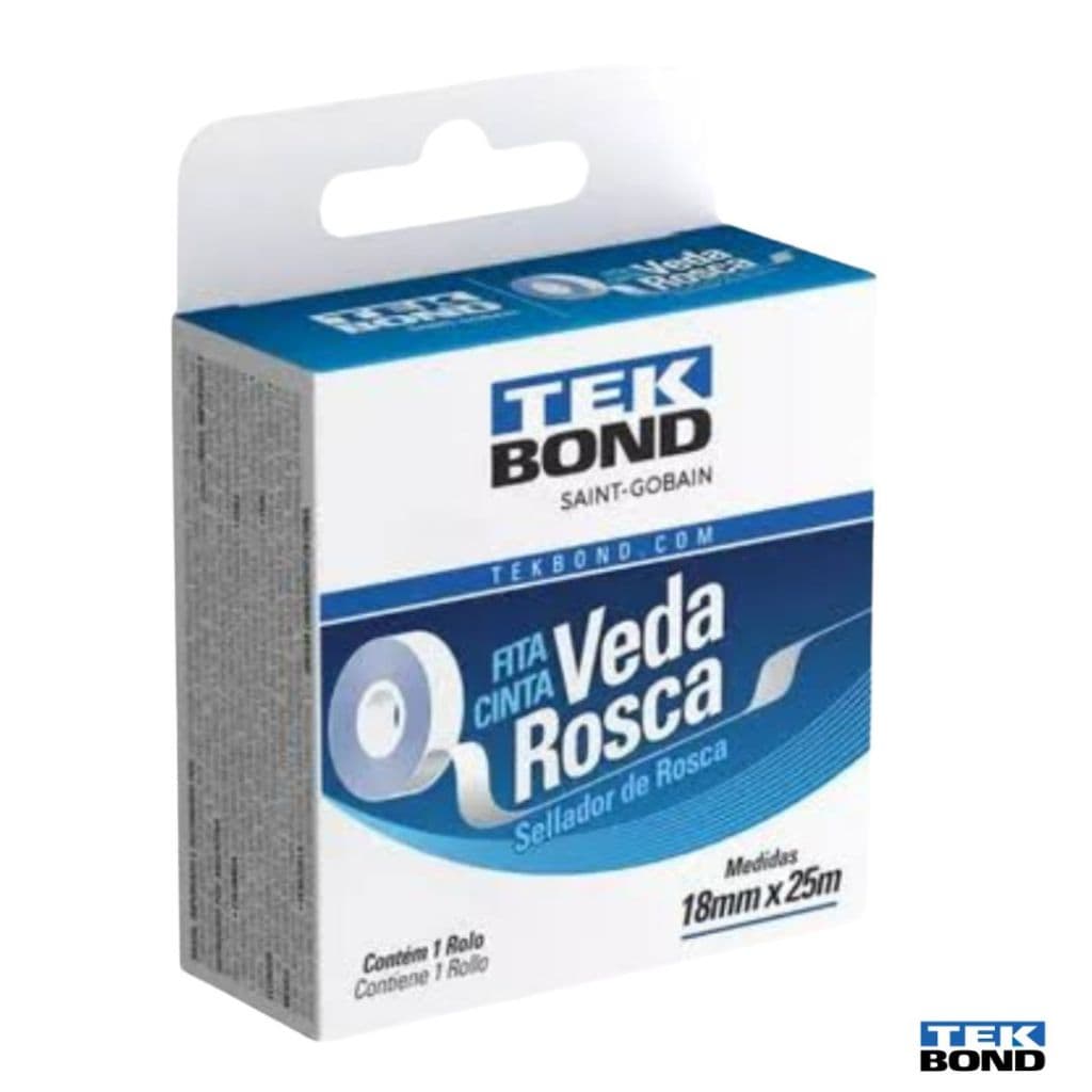 Fita Cinta Veda Rosca Multiuso 18mmx10 -18mmX25m - 18mmx50m TEK BOND 10 unidades
