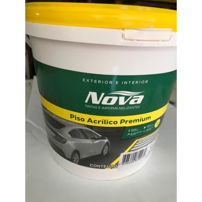 Tinta Piso acrílico de 3,5kg nas cores Concreto e Cinza.