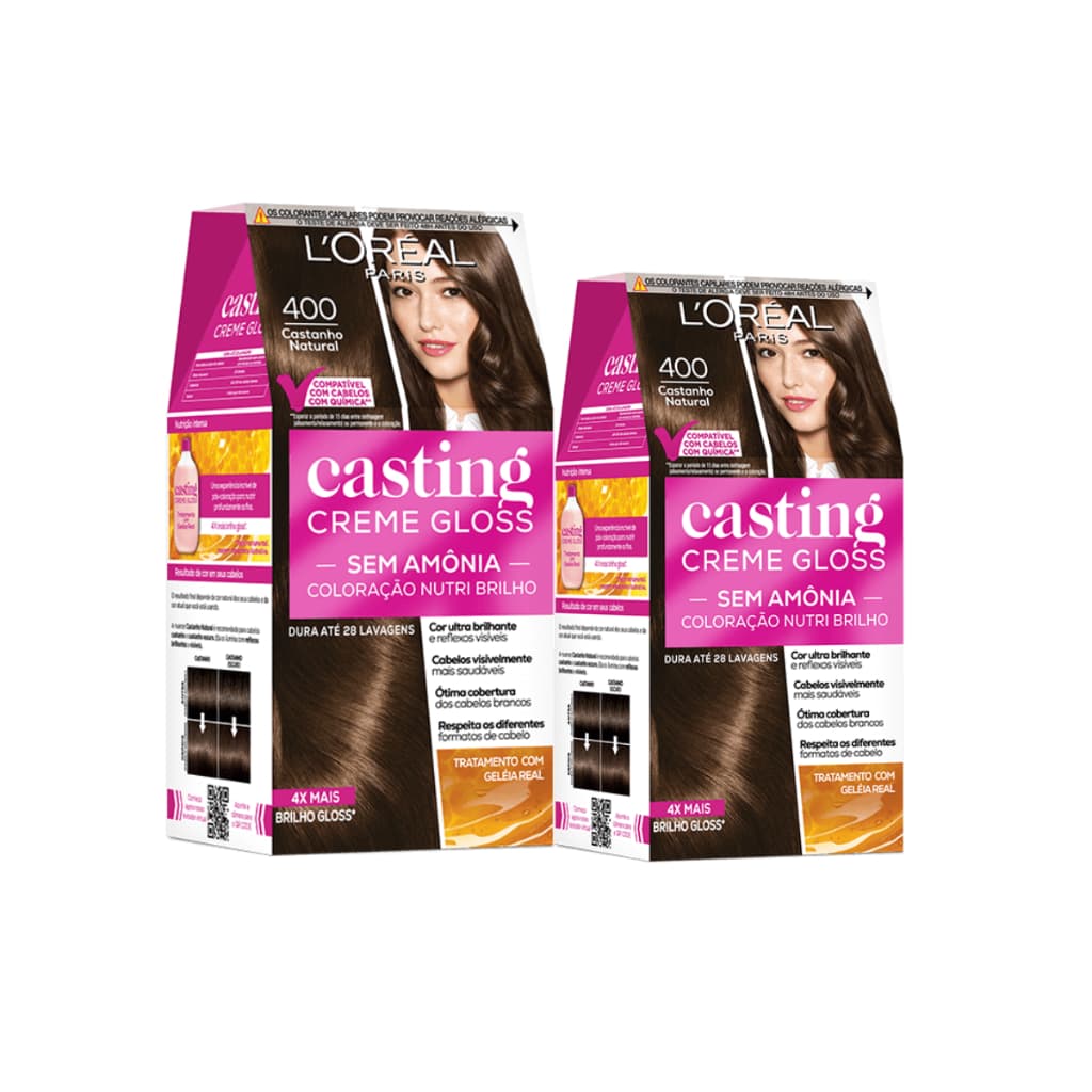 Kit 2 Tintas L'oréal Casting Casting Creme Gloss - Cor 400