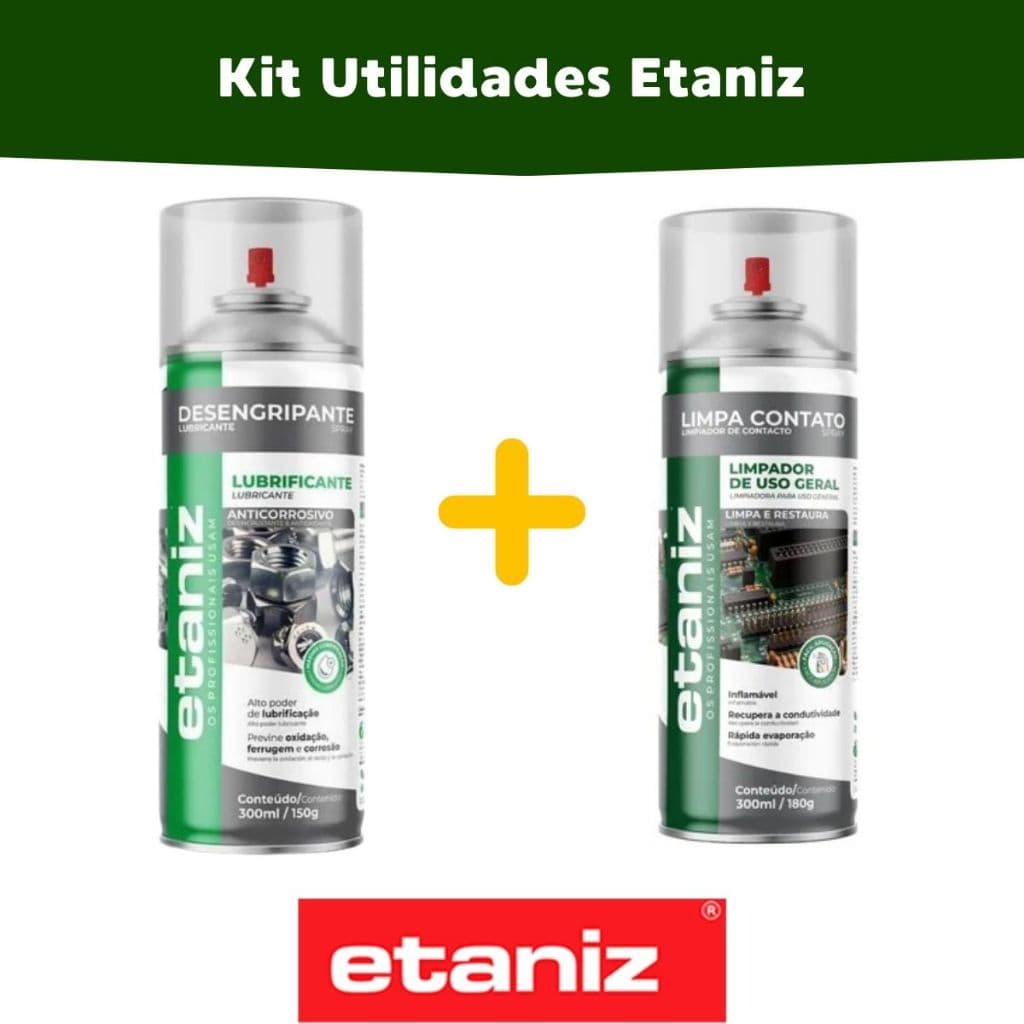 Kit Limpa Contato + Desengripante 300ml Etaniz | Anti Ferrugem e Anticorrosivo
