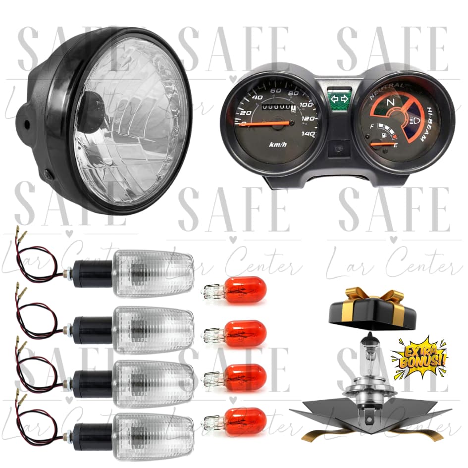 Combo Titan 150 Anos 2004 a 2008  Farol Completo + Painel Completo + 4 Piscas Cristal