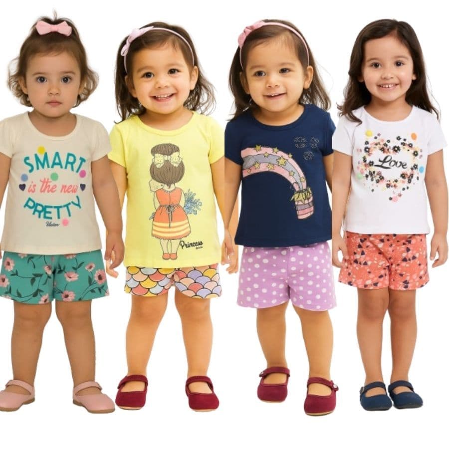 Kit 10 Peças Conjuntos Sortidos Roupa Infantil Menina Feminino Verão Combo Criança