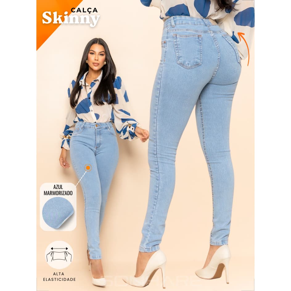 Calça Feminina Skinny com Cintura Alta e Lycra Empina Bumbum Modela Corpo e Ideal para Trabalhar 02