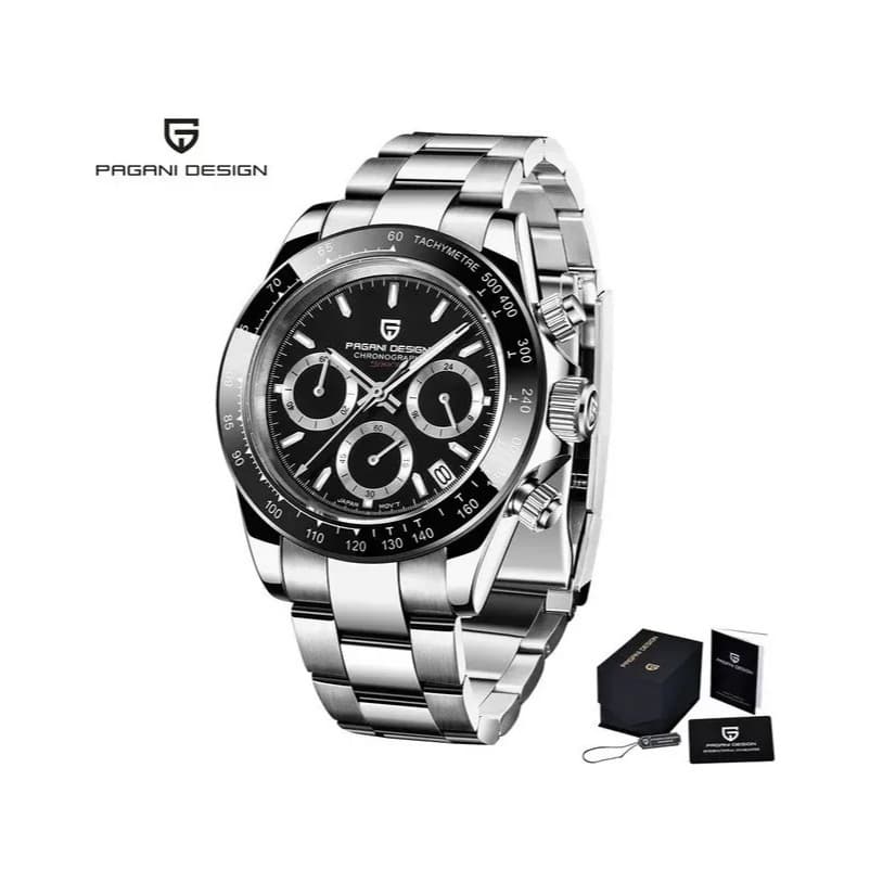 Relógio de Aço Inoxidável Pagani Design Daytona Homage Pd1644 Movimento Japão Seiko Vk63