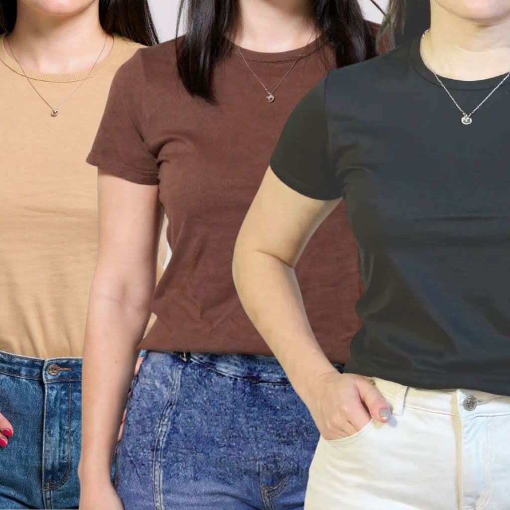 Camiseta T-shirt Blusinha Feminina 100% Algodão Várias Cores