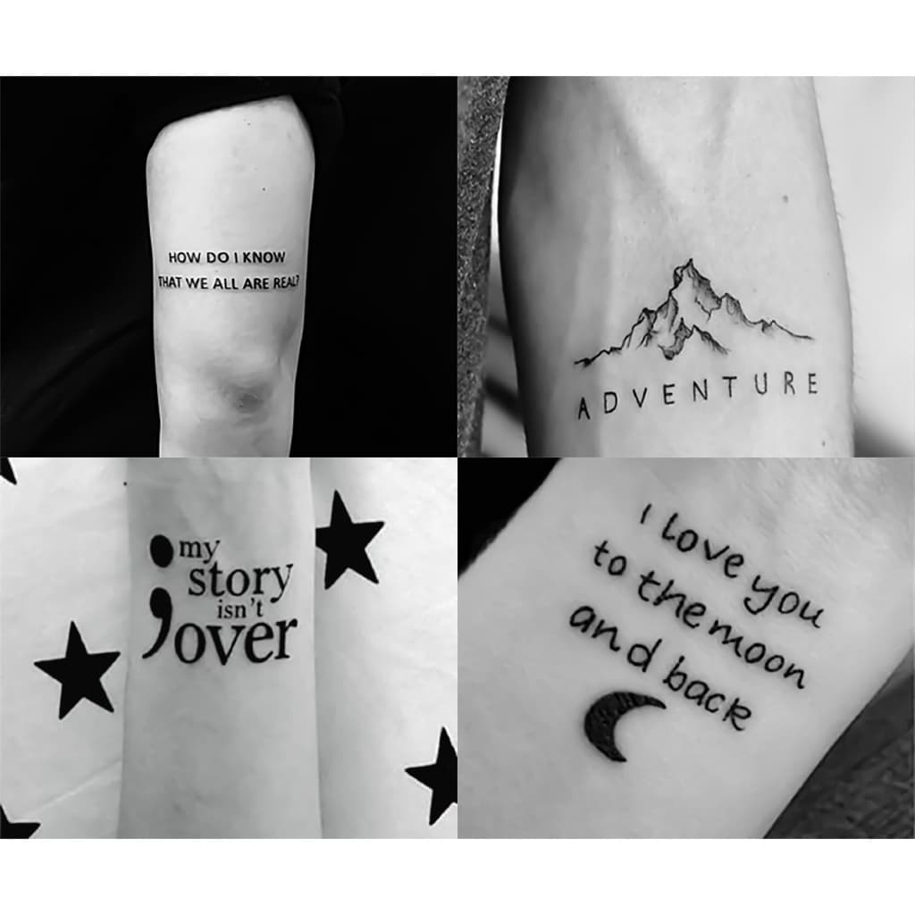 Tatuagem Temporária Frases Especiais Removível 11x6cm Masculino Feminino