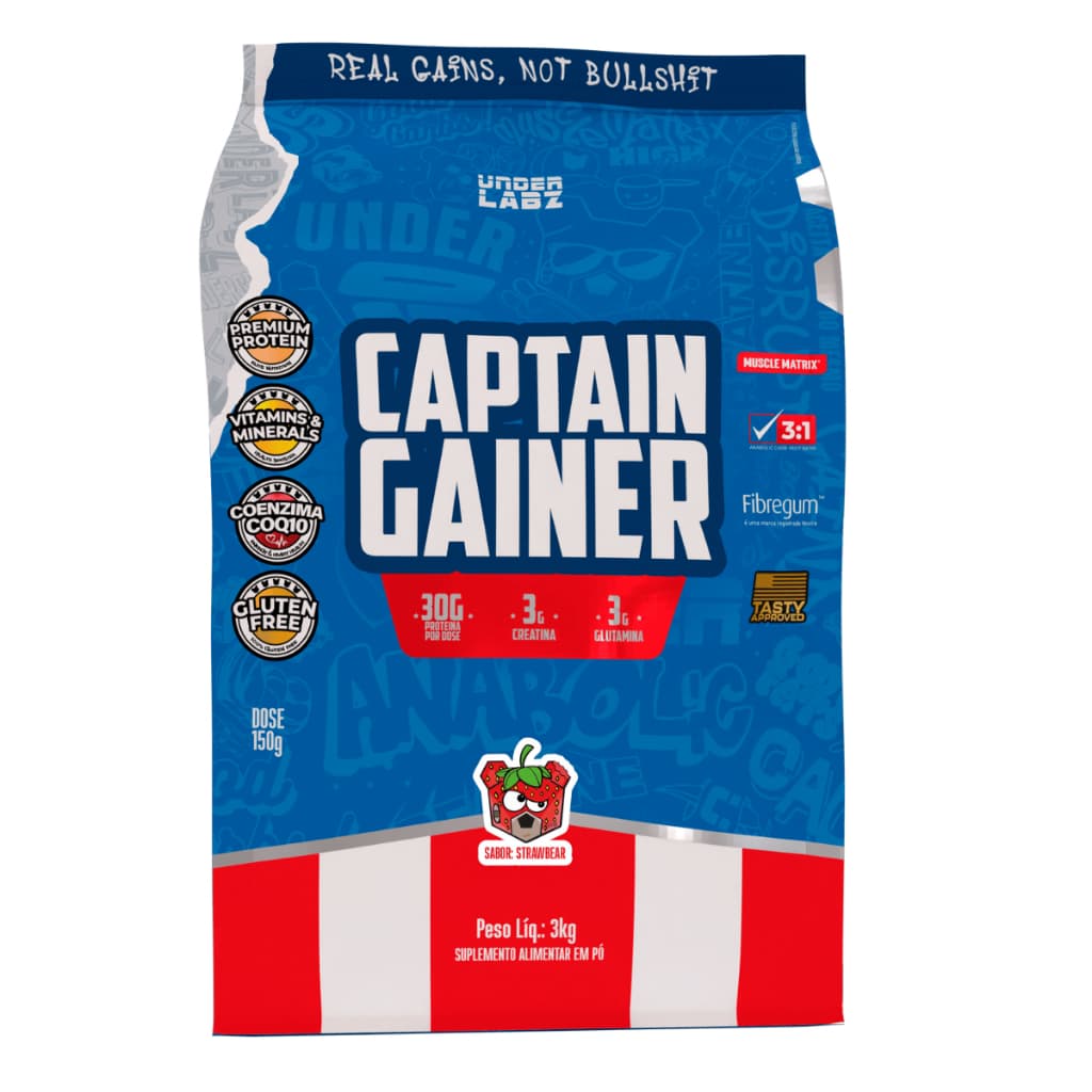 Hipercalórico Captain Gainer 3kg Under Labz Coq10 Creatina