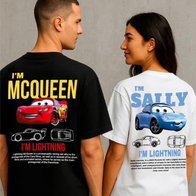 Kit Casal Camiseta Oversized Streetwear MQUEEN and SALLY