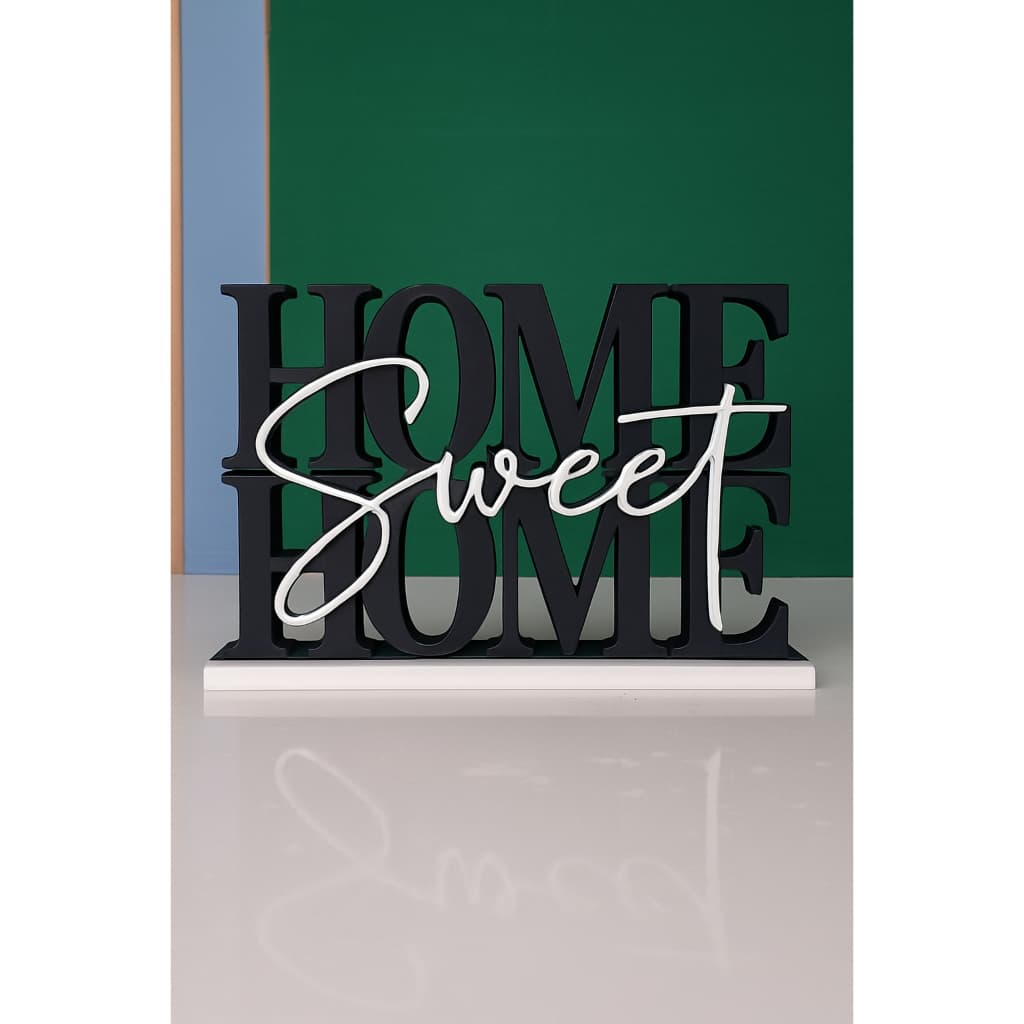 Letreiro Decorativo Home Sweet Home – Placa de Mesa para Sala, Quarto, Escritório (23x13,4x2,1 cm)