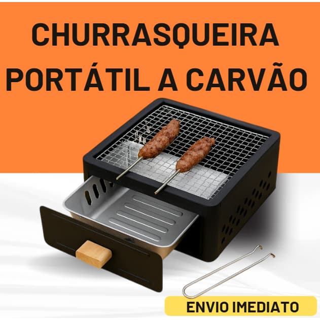 Churrasqueira Portátil Fogão a Carvão Compacta Para Churrasco em  Acampamento / Varanda / Ar Livre