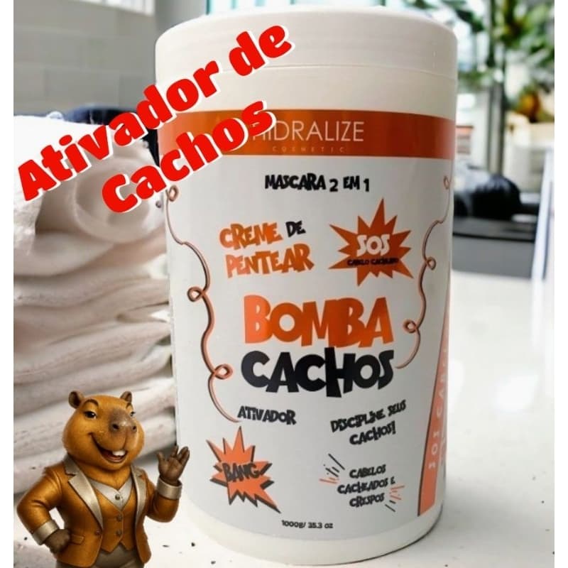 Ativador de Cachos Máscara Bomba Cachos 2 em 1