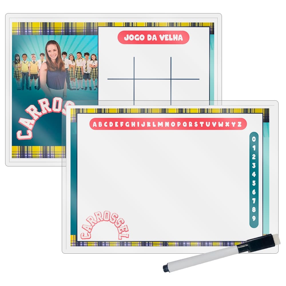 Kit 10 Lousas Mágica + Caneta Com Apagador Lembrancinha Festas Infantil Qualquer Tema Carrossel
