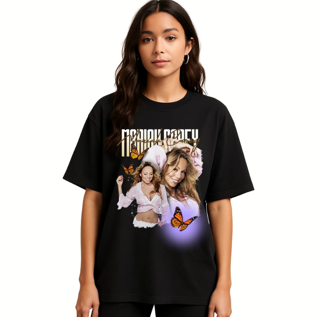 Camiseta Oversized Mariah Carey 100% Algodão Cantora Pop Unissex Streetwear