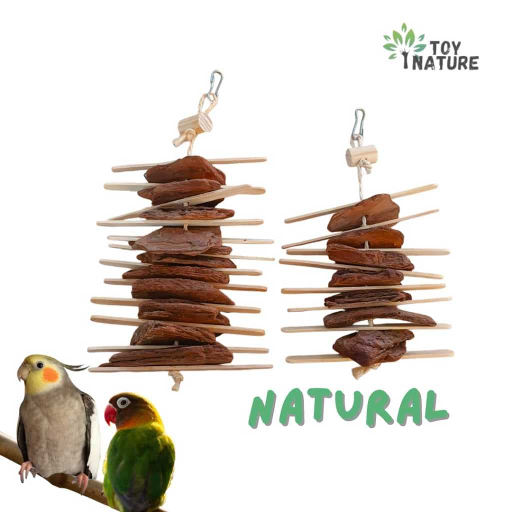 Brinquedo calopsita 100% natural aves palito intercaldo toy nature