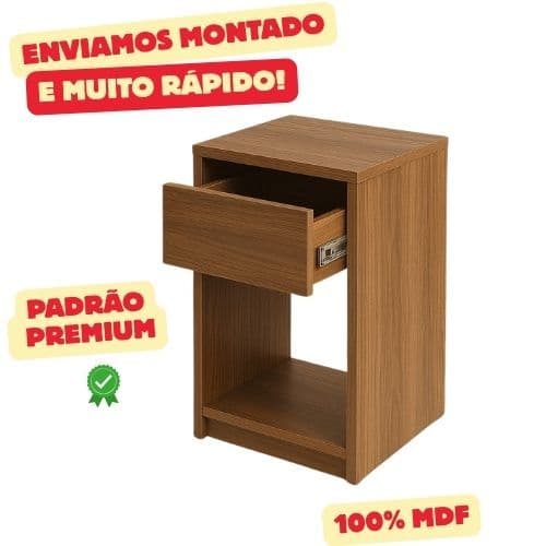 Mesa de Cabeceira 1 Gaveta em MDF – Ideal para Quarto, Sala ou Escritório | Alta Durabilidade​