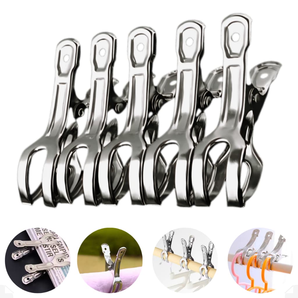 Prendedor Pregador Roupa Pesada  Edredom Cortina Multiuso Aço Inox Kit