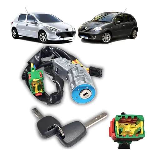Trava Direção Completa Cilindro Comutador Citroen C3 02 A 12