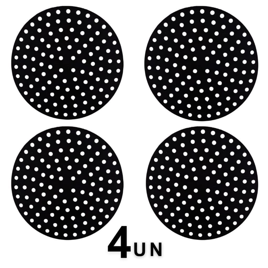 1, 2 ou 4 unidades de Tapete de Silicone Preto de Proteção para Fogão de Indução e Air-Fryer