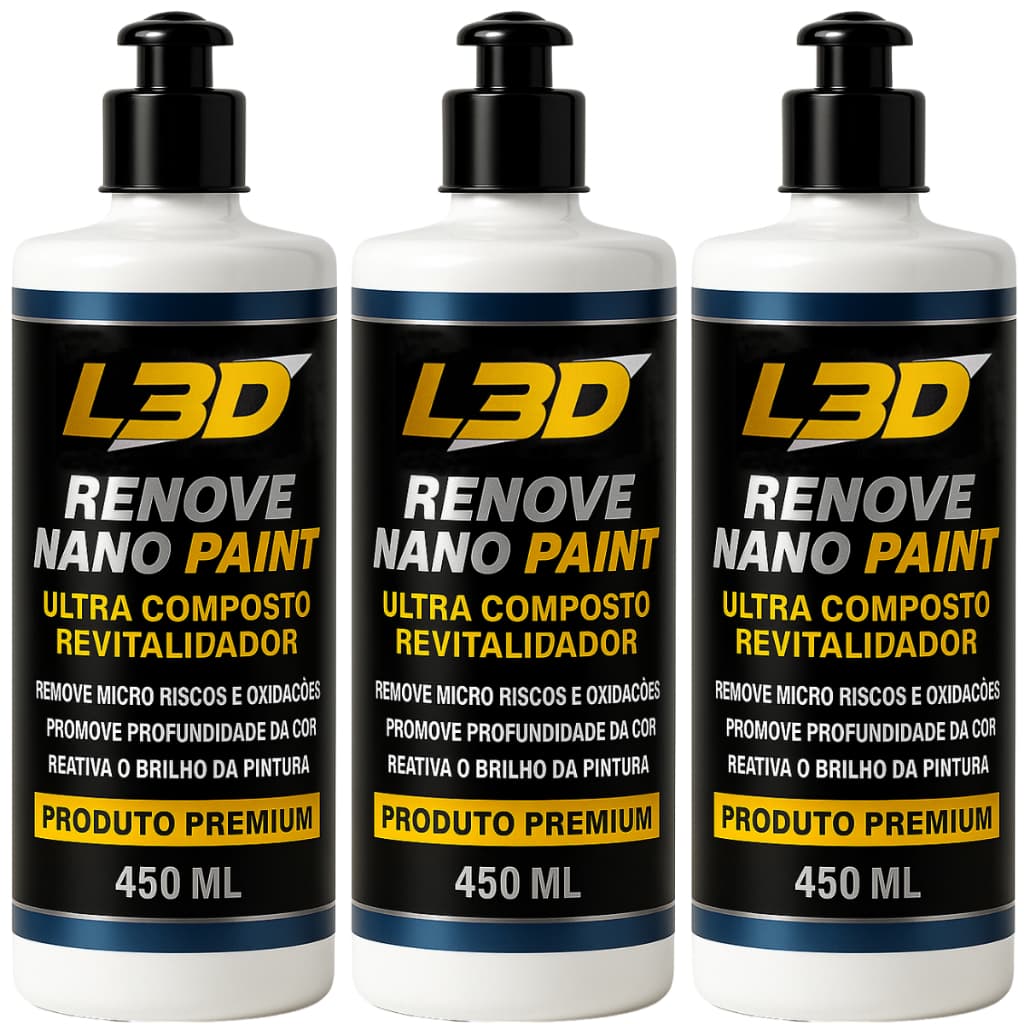 3 Polidor Automotivo L3D - Revitalizador De Pintura Remocação De Micro Riscos Brilho Intenso