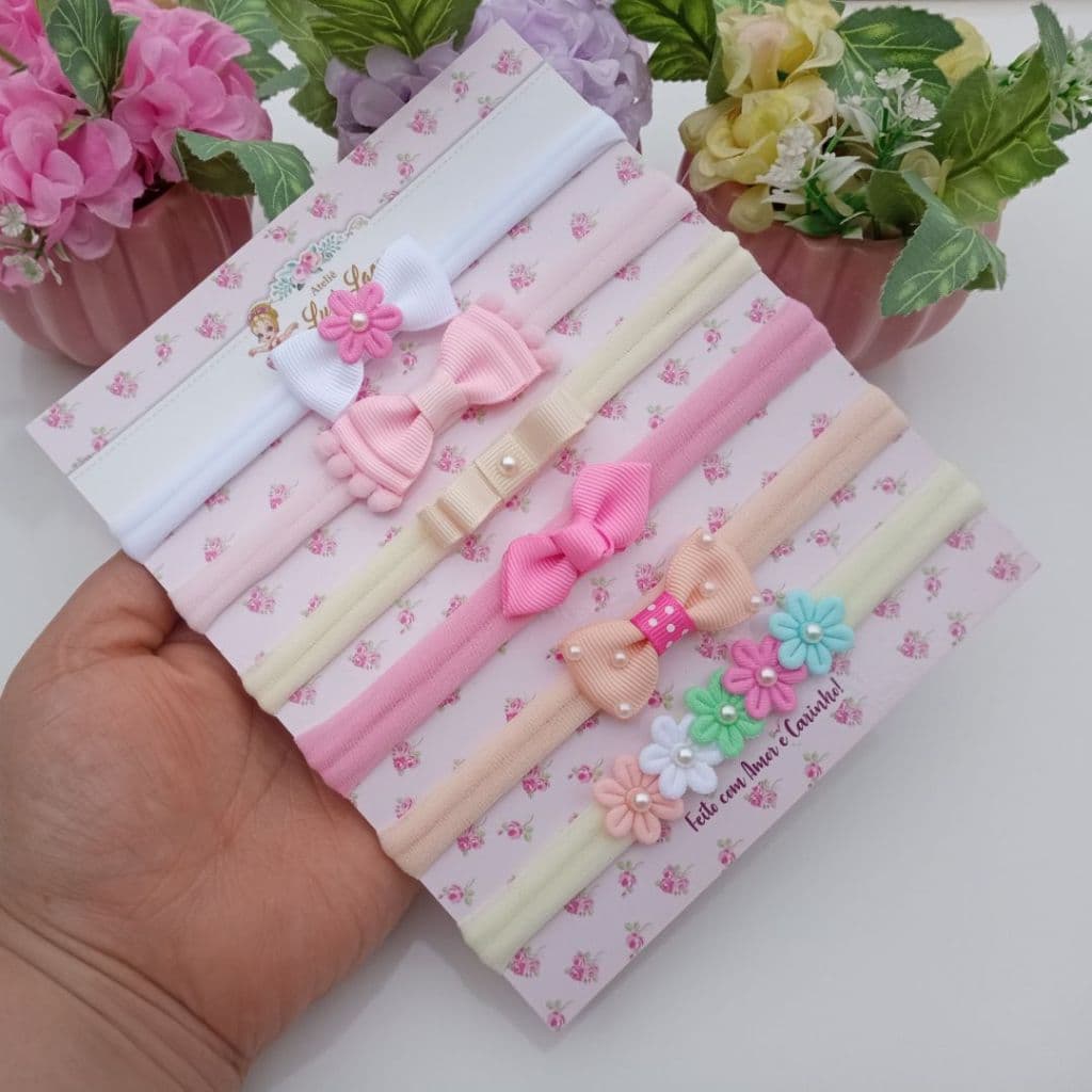 Kit Delicado Lacinho para Bebê – Meus Primeiros Lacinhos (6 unidades)