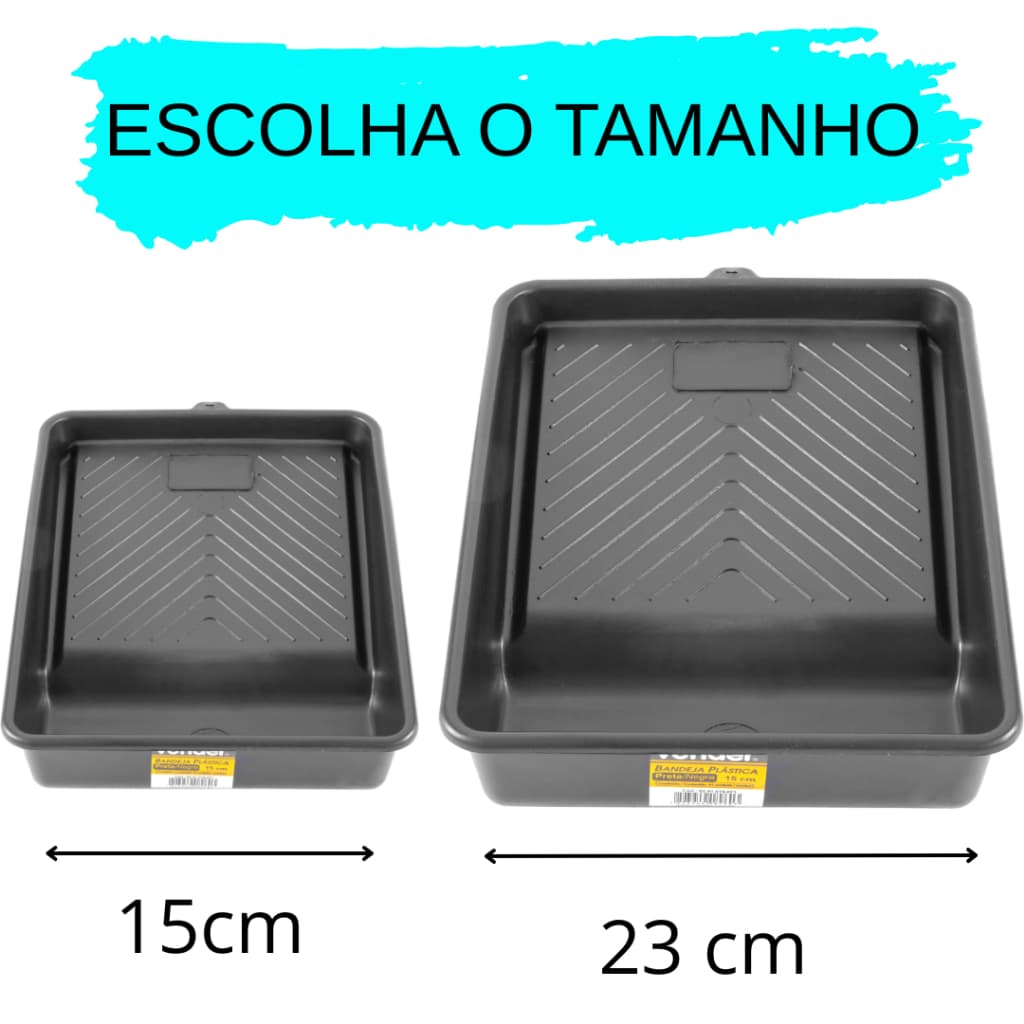 Bandeja Plástica Para Pintura Preta - Escolha o Tamanho