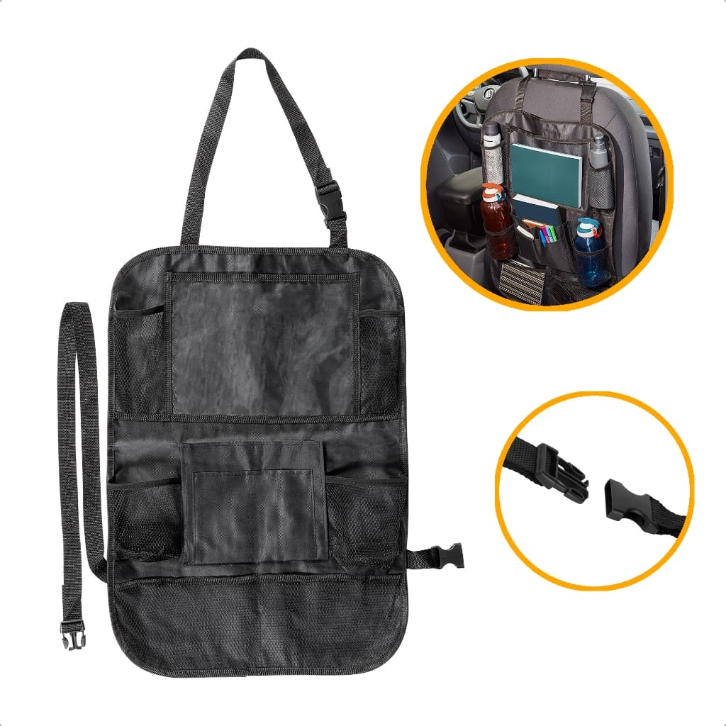 Bolsa Organizadora para Banco de Carro com 10 Bolsos para Tablet Garrafa Viagem Crianças