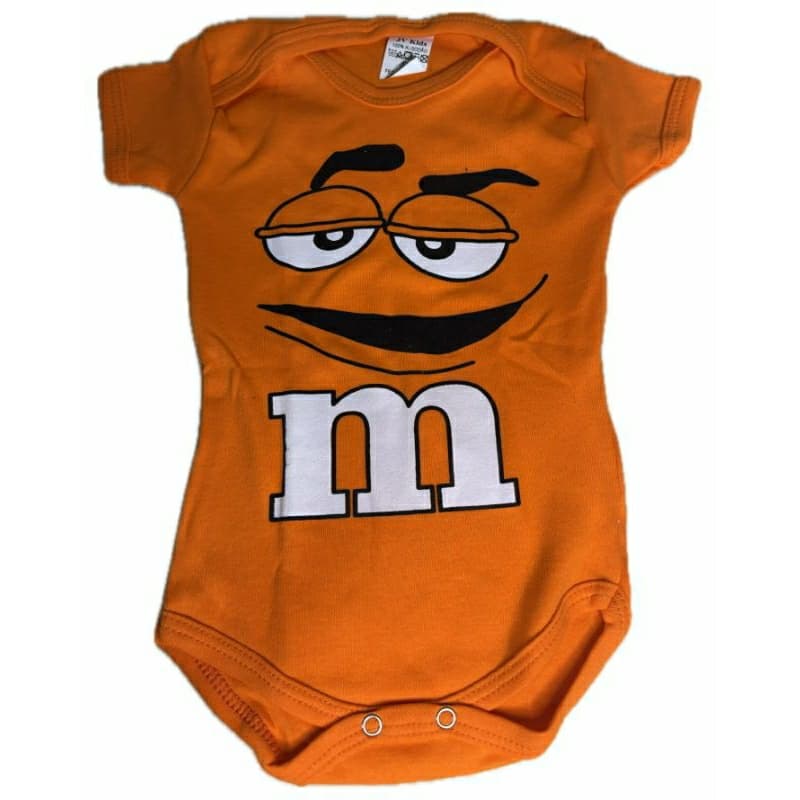 Body bebê M&M laranja mesversario
