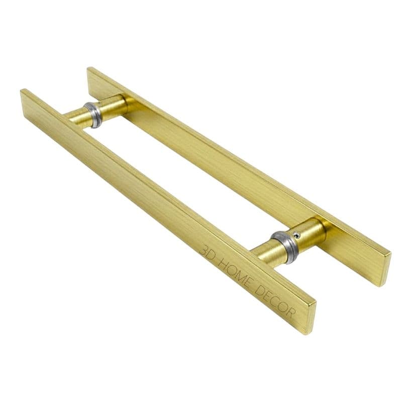 Puxador Dourado Escovado Porta Madeira Vidro em Metal P/ Madeira Vidro Metal 30 40 50 60 70 80 CM Sabão