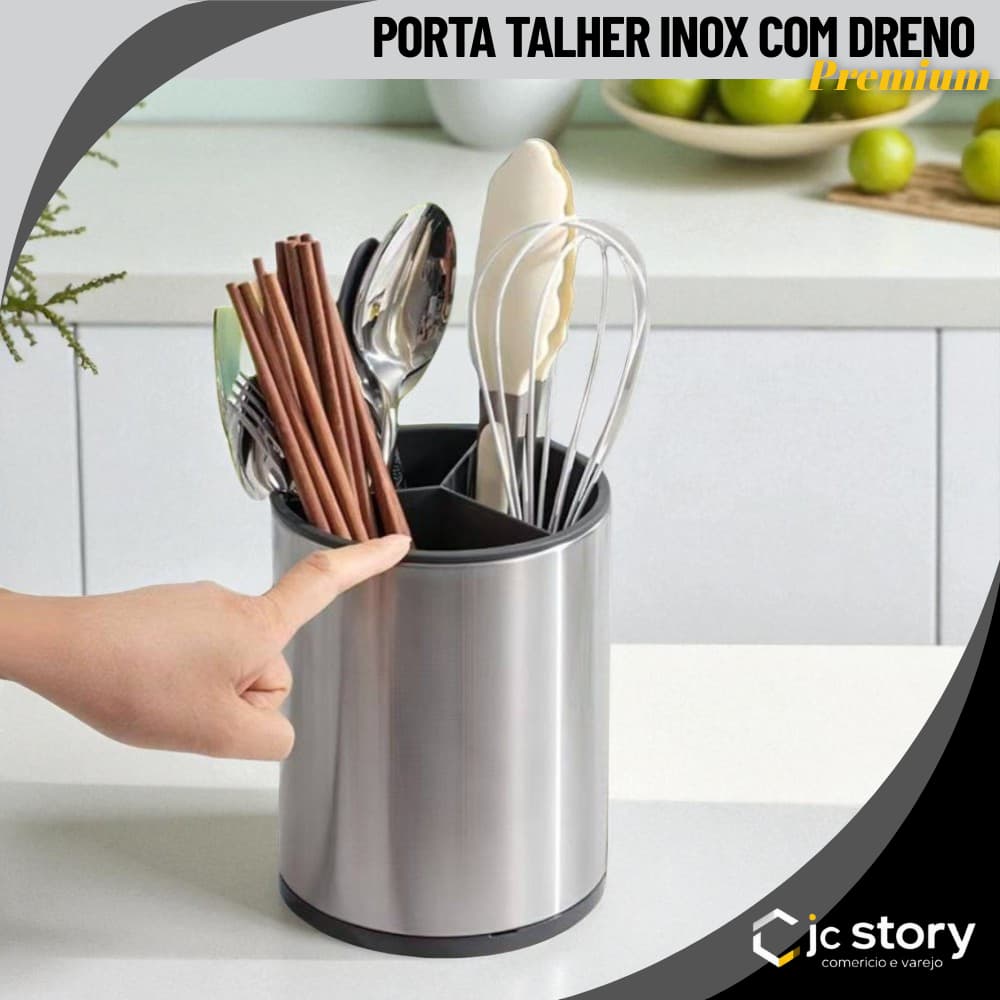 Porta Talheres Pia Escorredor Utensílios Em Aço Inoxidável