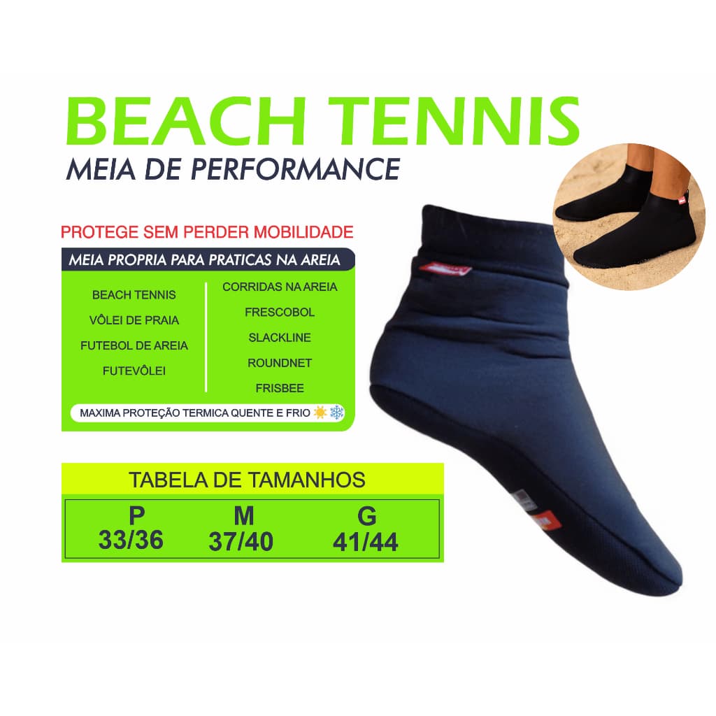 Meia Sapatilha Beach Tennis Areia Volei Futvolei Neoprene Antitermica Hibrida