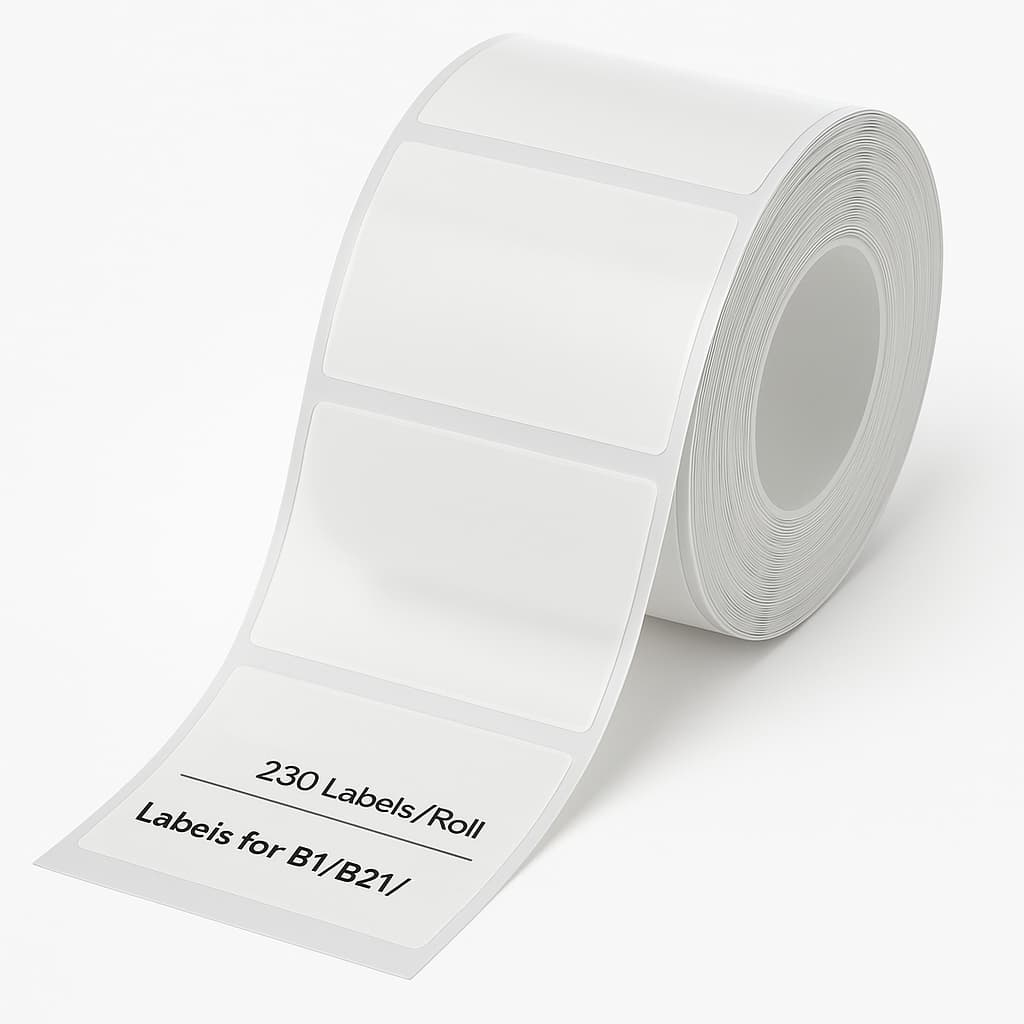 Rolos de Etiquetas Transparente Adesivas Térmicas Niimbot 40x30mm 230 Unidades B1, B21